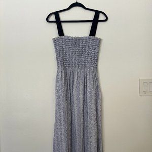 La Ligne Blue Striped Seersucker Sun Dress